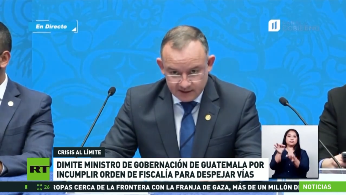 Dimite el ministro de Gobernación de Guatemala por incumplir la orden de la Fiscalía para despejar rutas