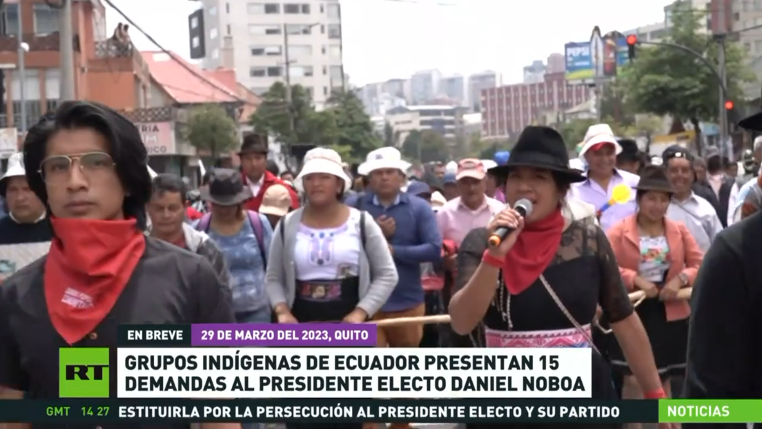 Grupos indígenas de Ecuador realizan 15 demandas al presidente electo Daniel Noboa
