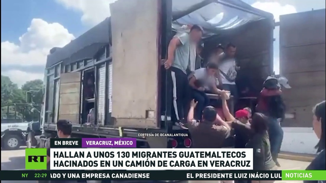 Hallan en México a unos 130 migrantes guatemaltecos hacinados en un camión de carga