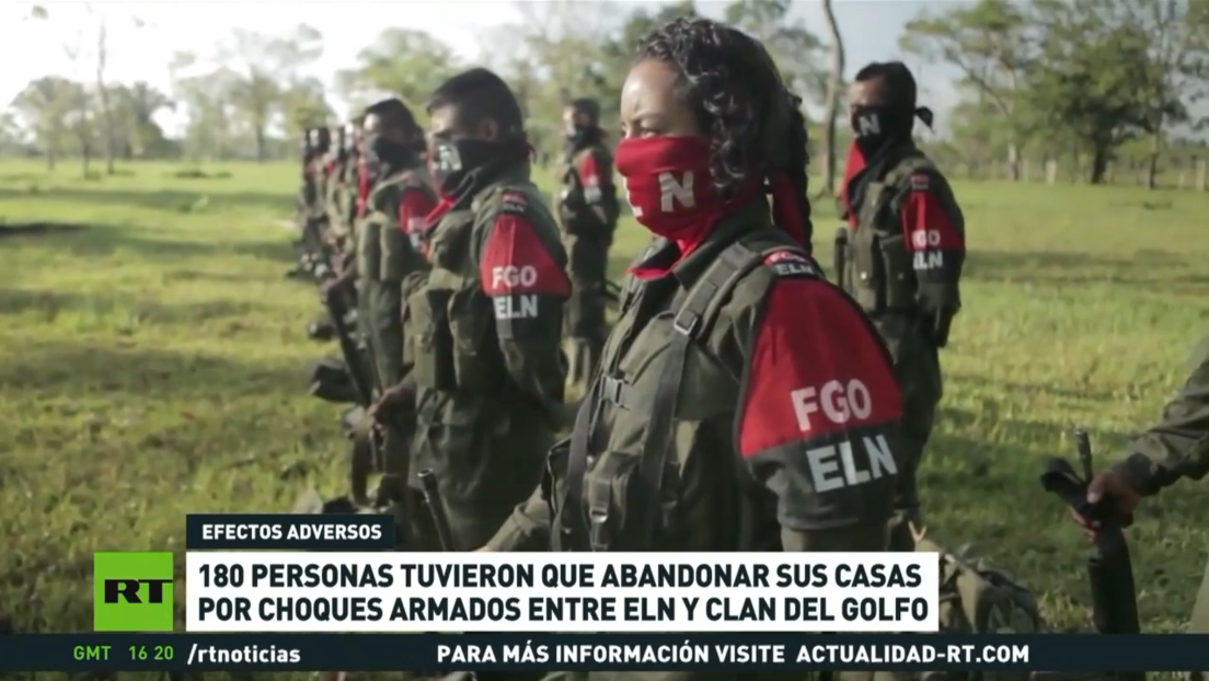 180 personas tuvieron que abandonar sus casas en Colombia por choques armados entre el ENL y el Clan del Golfo