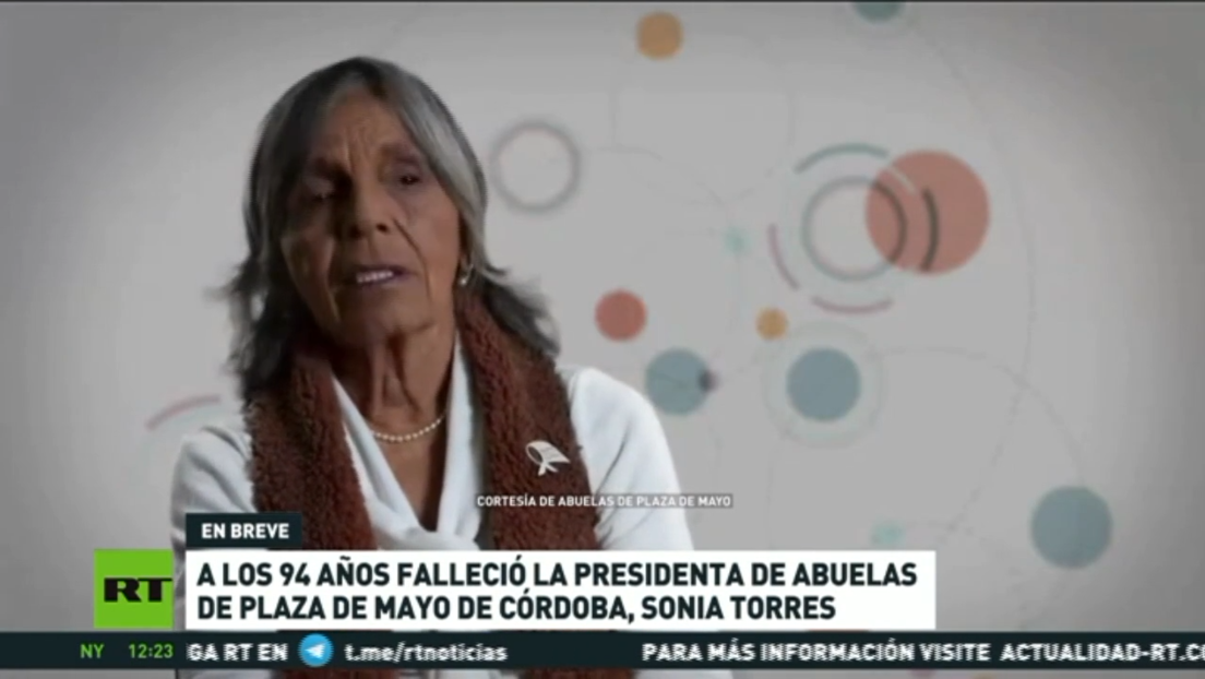 Fallece a los 94 años Sonia Torres, presidenta de Abuelas de Plaza de Mayo de Córdoba