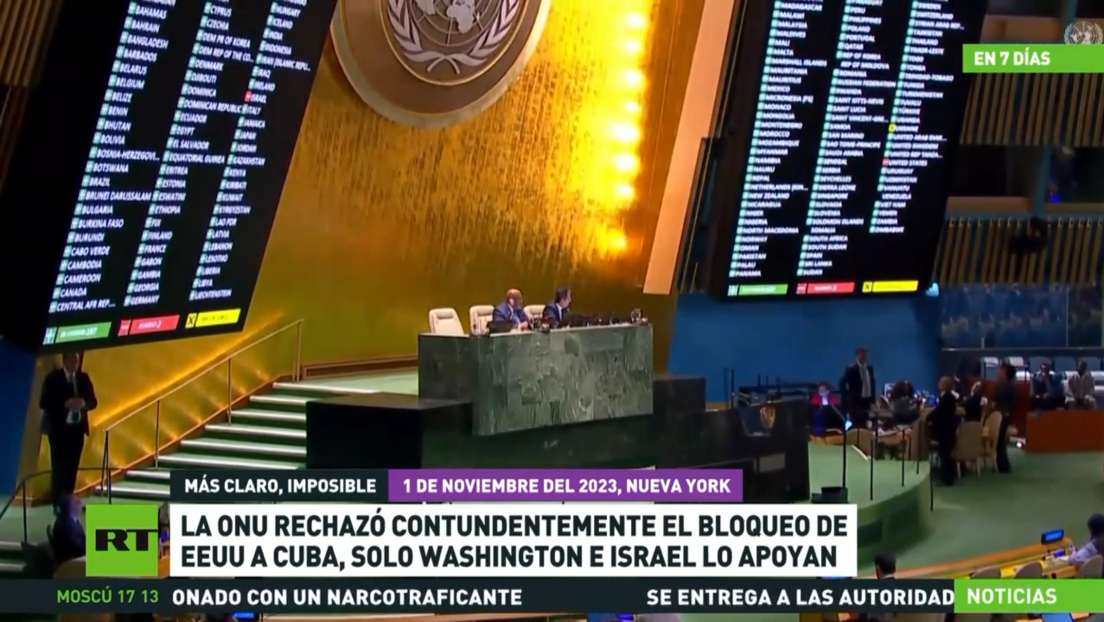 La ONU rechaza contundentemente el bloqueo de EE.UU. a Cuba y solo Washington e Israel lo apoyan