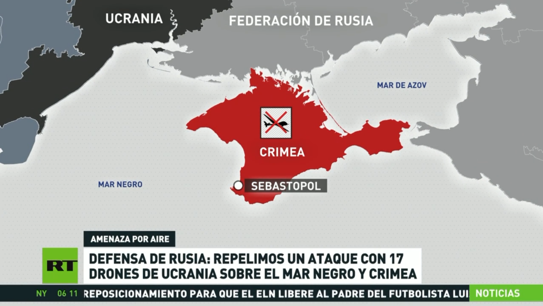 Rusia repele un ataque ucraniano con 17 drones sobre el mar Negro y Crimea