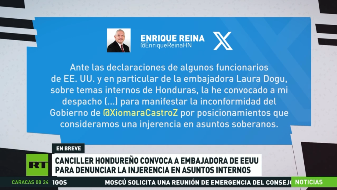Honduras convoca a embajadora de EE.UU. para denunciar injerencia en asuntos internos