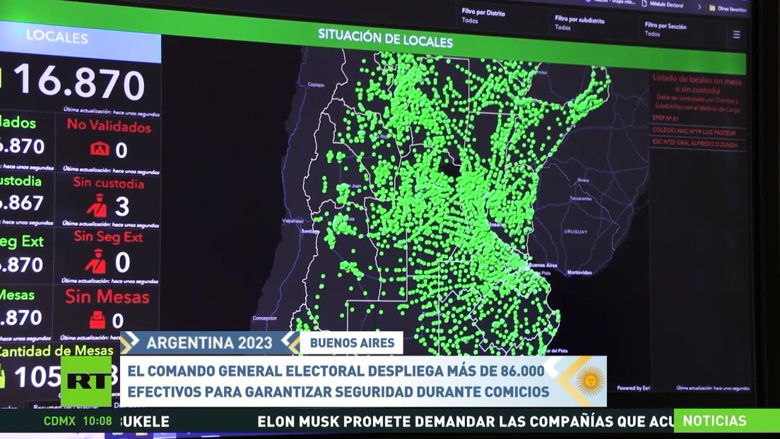 El Comando General Electoral despliega más de 86.000 efectivos para garantizar seguridad durante comicios en Argentina