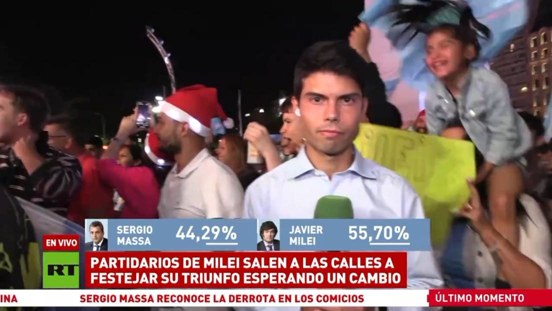 Partidarios de Milei salen a las calles a festejar su triunfo a la espera de un cambio