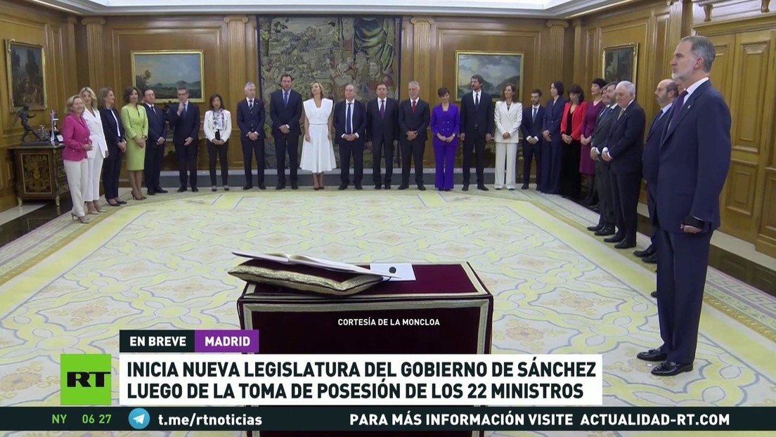 Inicia nueva legislatura del Gobierno de Sánchez en España tras la toma de posesión de sus 22 ministros