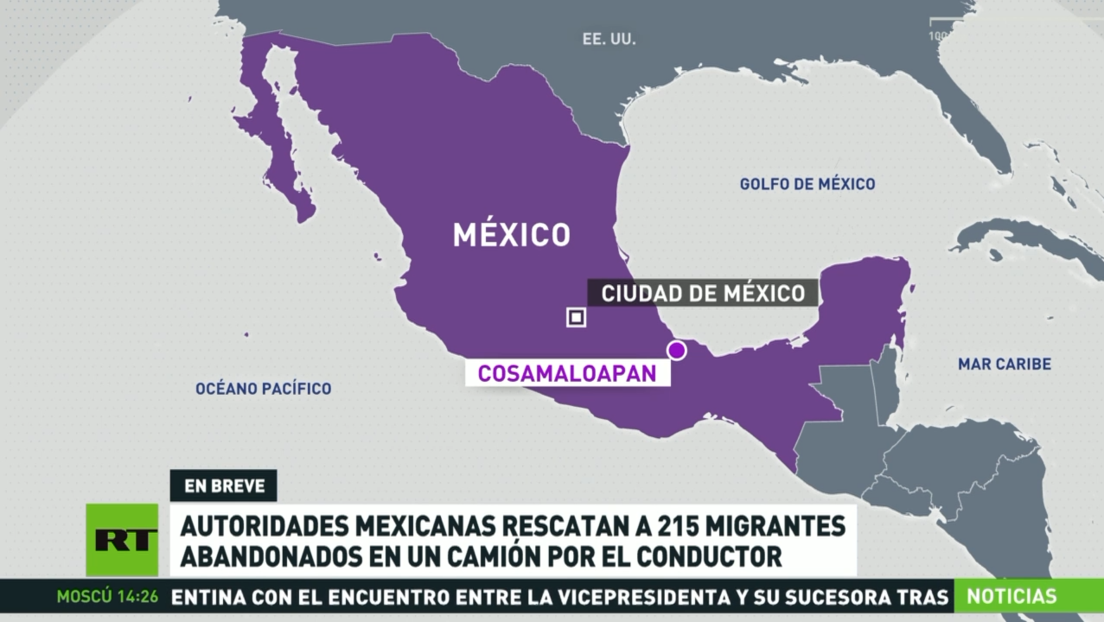 Encuentran en México a 215 migrantes abandonados dentro de un tráiler