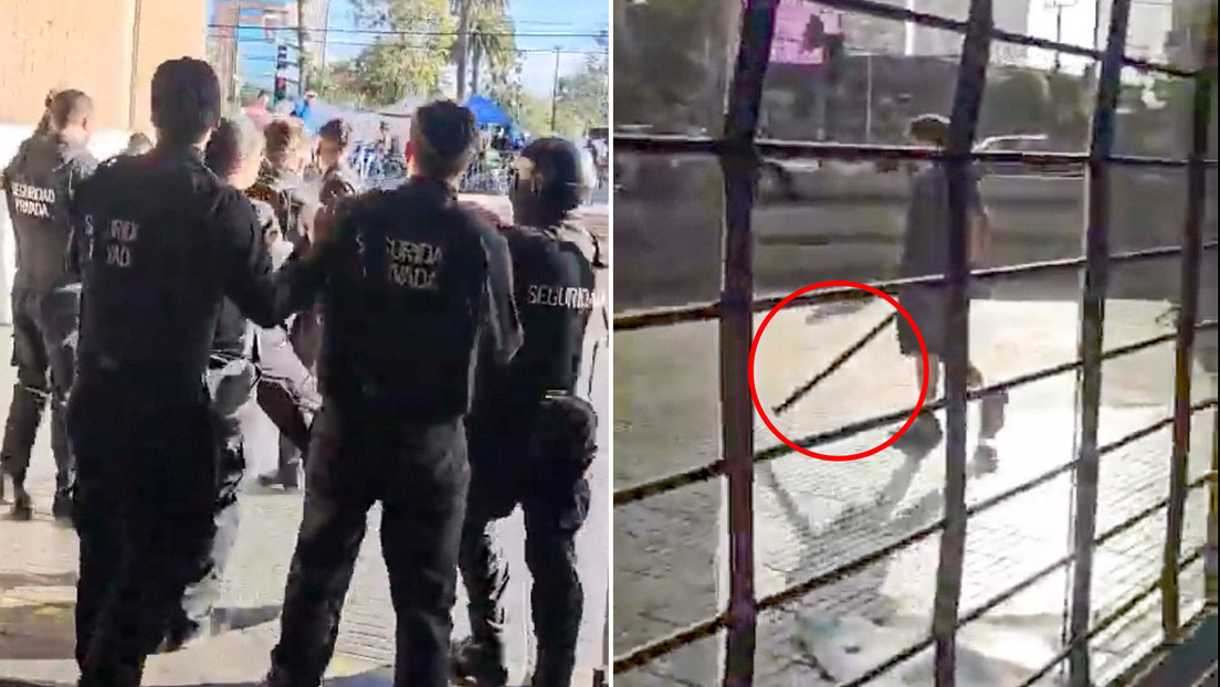Delincuentes atacan con palos y sillas a guardias de un centro comercial en Chile (VIDEOS)