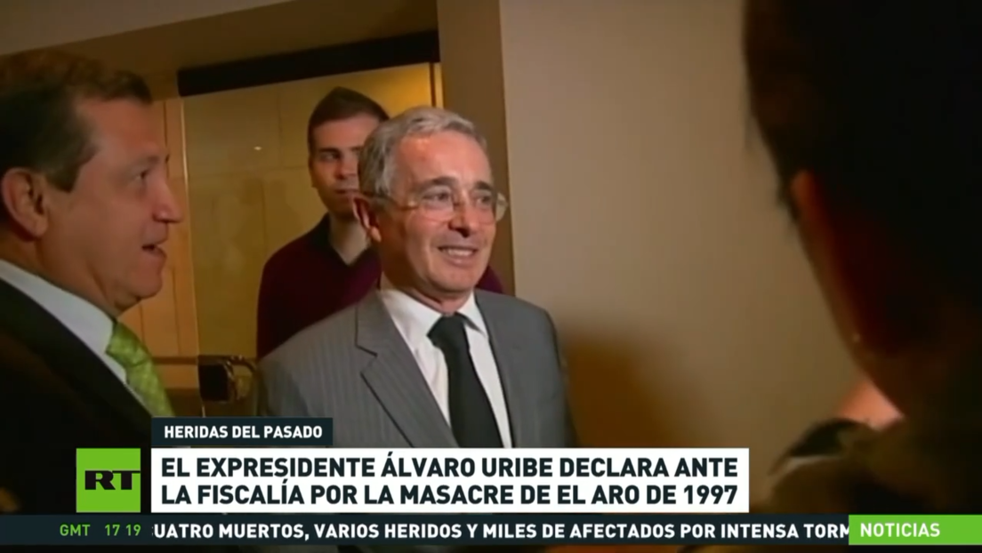 El expresidente de Colombia Álvaro Uribe declara ante la Fiscalía por la masacre de El Aro de 1997