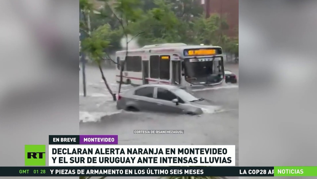 Declaran alerta naranja en Montevideo y el sur de Uruguay por las intensas lluvias
