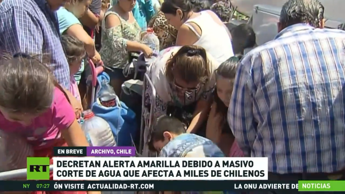 Decretan alerta amarilla debido a un corte masivo de agua que afecta a miles de chilenos
