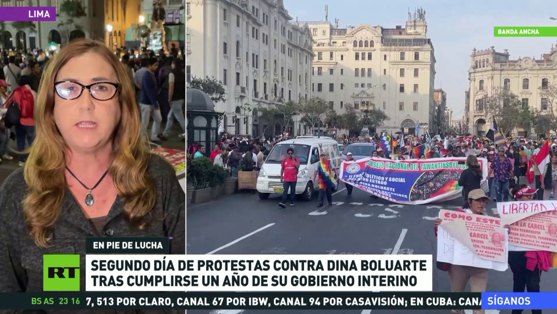 Multitudinarias protestas en Perú tras un año de inicio del Gobierno interino de Dina Boluarte