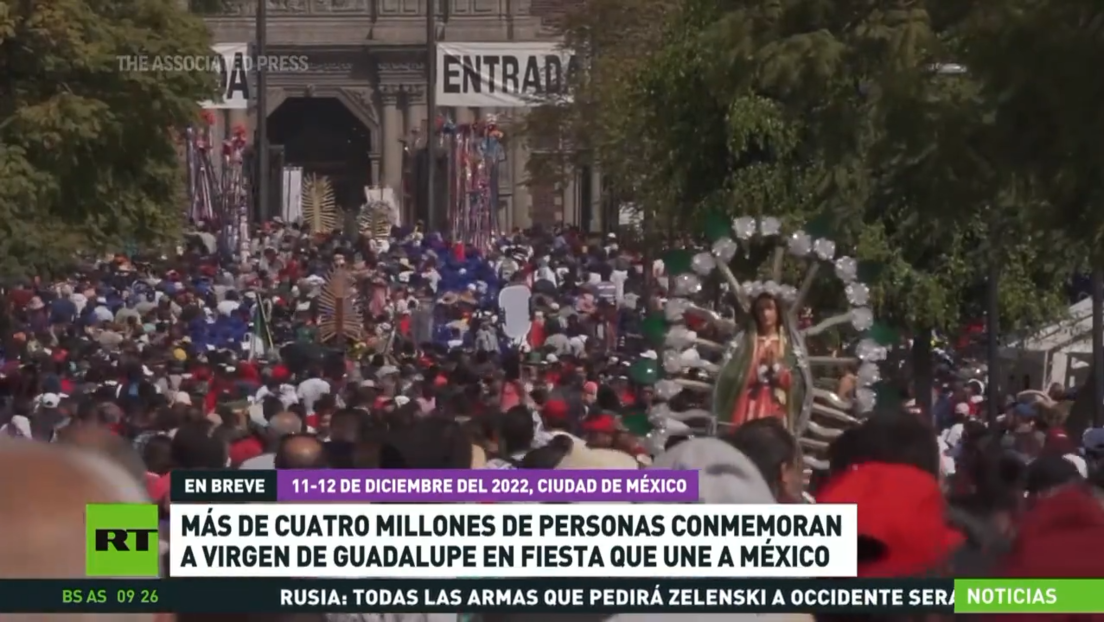 Más de 4 millones de personas conmemoran a la Virgen de Guadalupe en una fiesta que une a México
