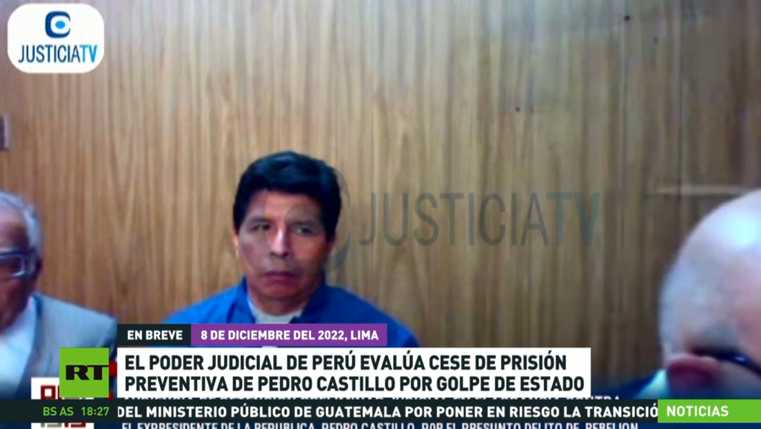 El Poder Judicial de Perú evalúa posible cese de la prisión preventiva de Pedro Castillo