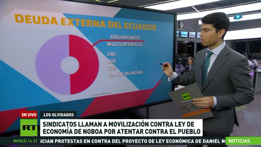 Sindicatos de Ecuador llaman a la movilización contra ley económica de Noboa por atentar contra el pueblo