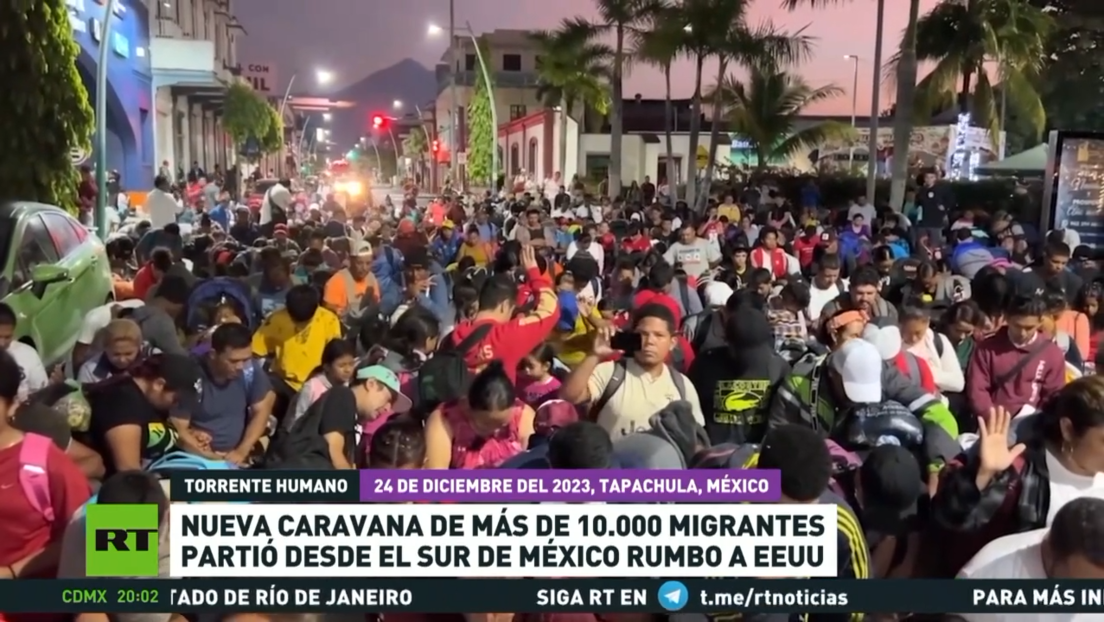 Nueva caravana de más de 10.000 migrantes partió desde el sur de México rumbo a EE.UU.