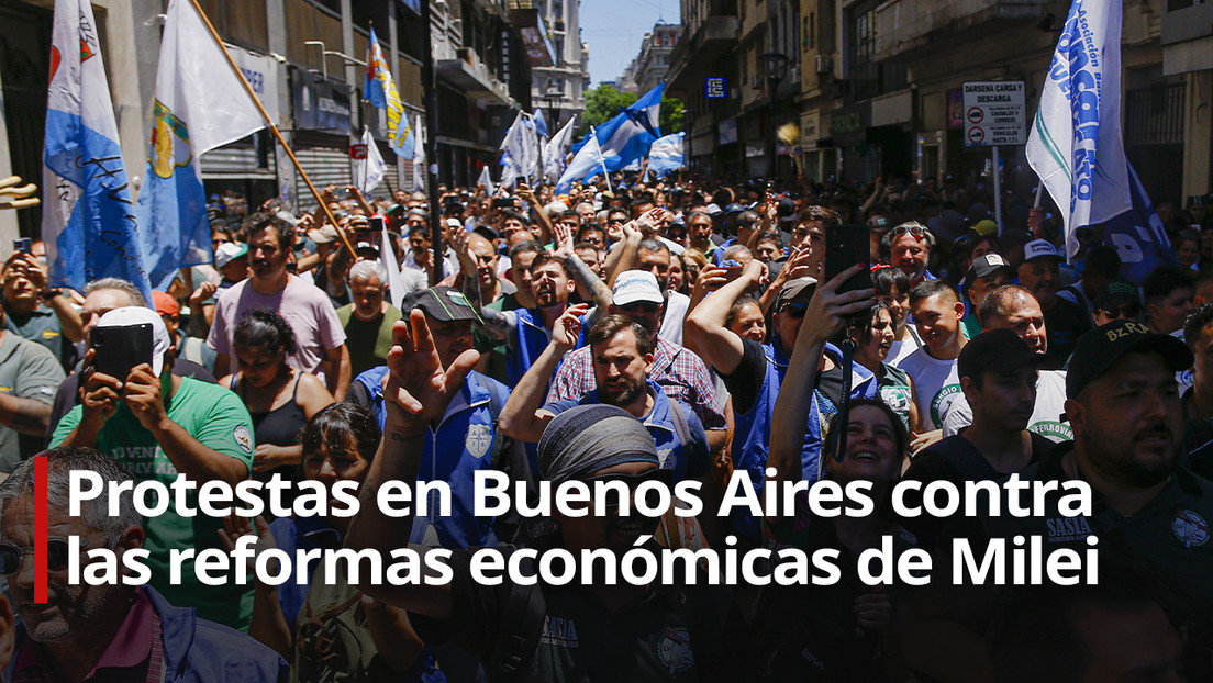 Nueva jornada de protestas en Buenos Aires tras la polémica 'ley ómnibus' propuesta por Milei