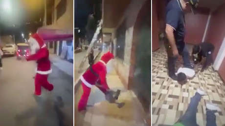 VIDEO: Policía vestido de Papá Noel atrapa a unos vendedores de droga en Perú