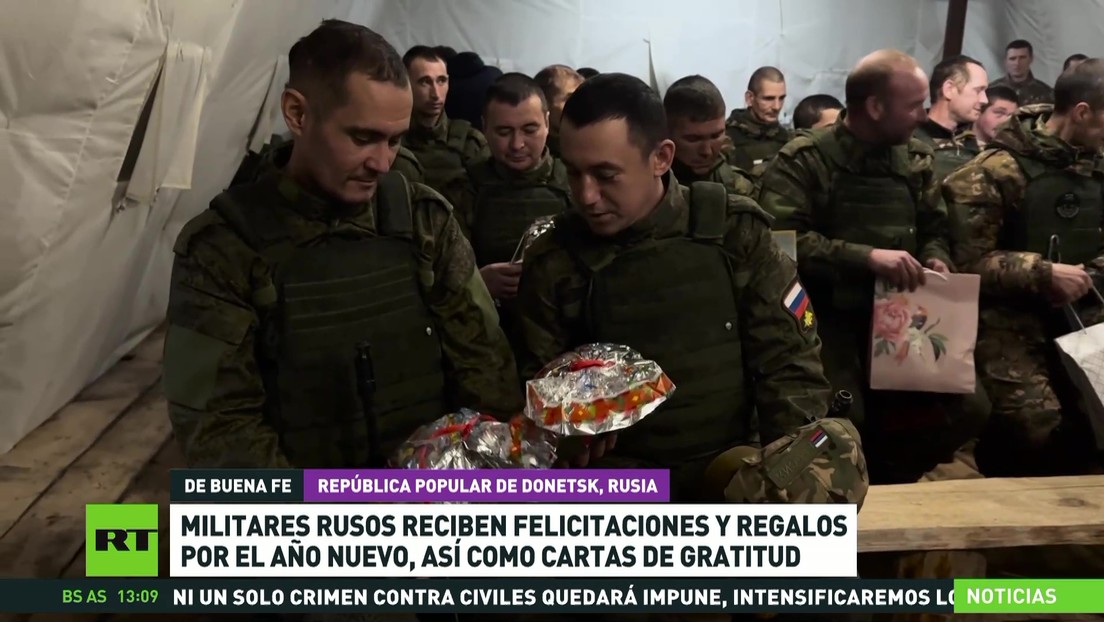 Militares rusos reciben felicitaciones, cartas de gratitud y regalos por Año Nuevo
