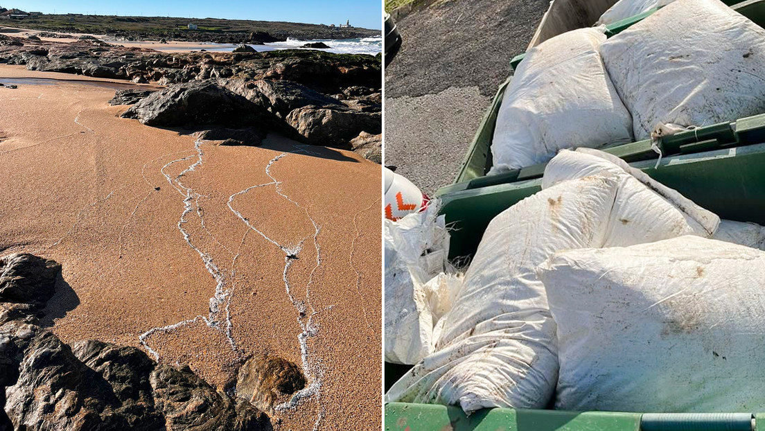 "Un nuevo Prestige": Millones de bolas de plástico cunden de blanco playas de Galicia