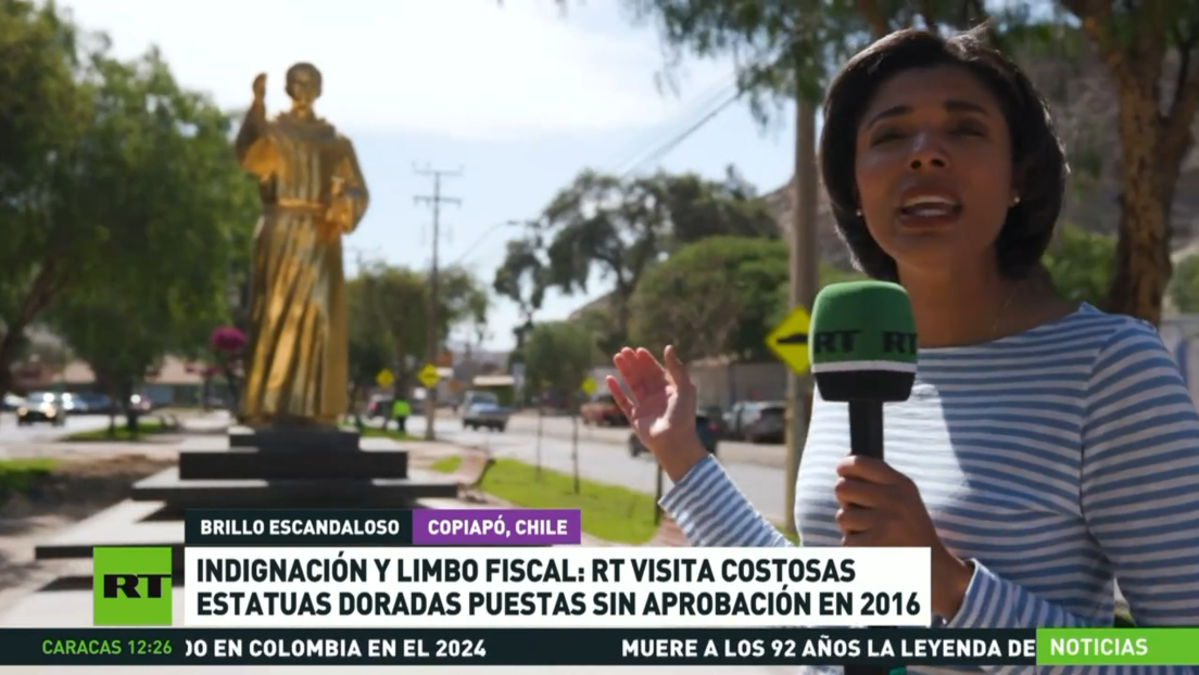 Indignación y limbo fiscal: RT visita en Chile las costosas estatuas doradas puestas sin aprobación en 2016