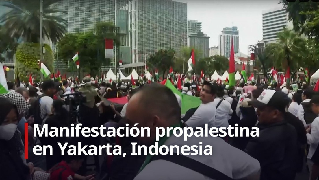 Manifestación propalestina en Indonesia (VIDEO)