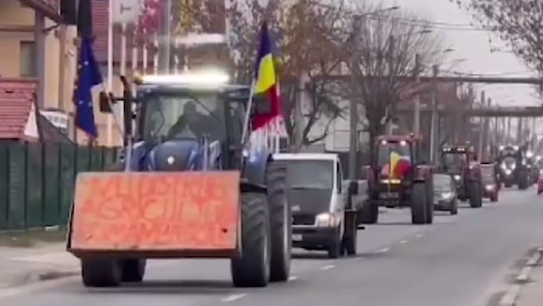 VIDEO: Protesta de agricultores rumanos contra crisis económica agravada por importaciones masivas desde Ucrania