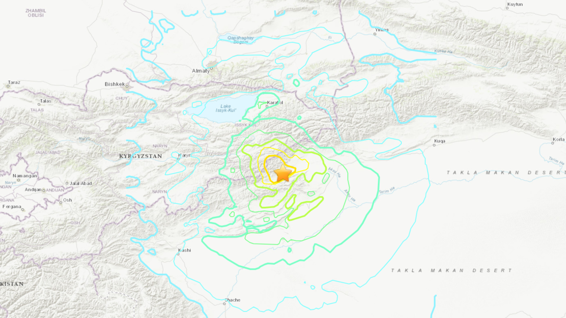 Un terremoto de magnitud 7 se registra en la frontera entre China y Kirguistán