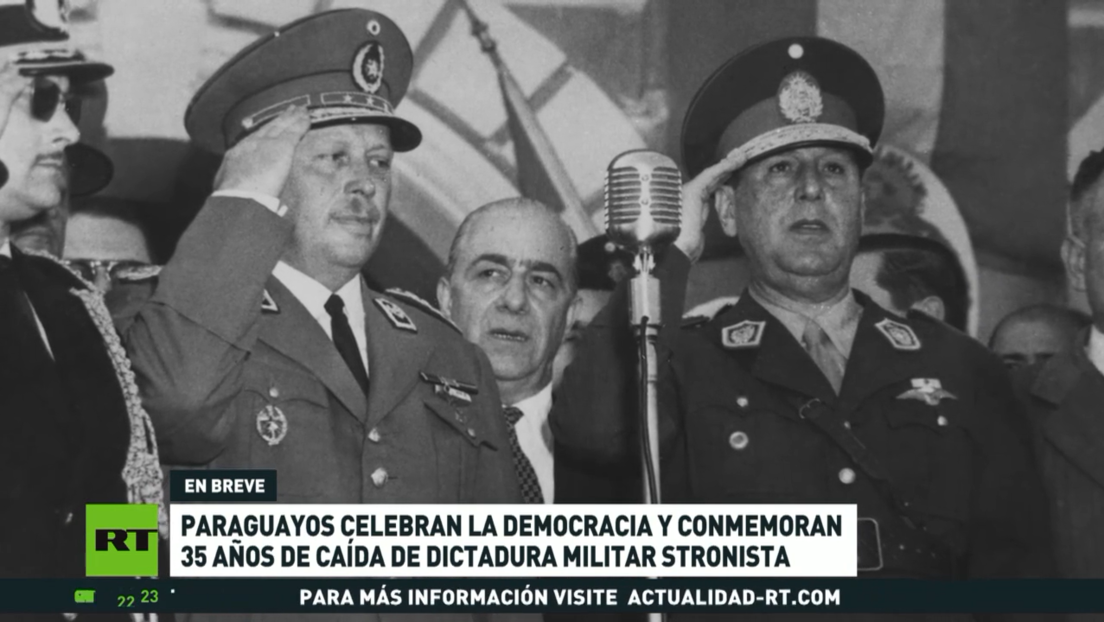Paraguayos celebran la democracia y conmemoran 35 años de la caída de la dictadura militar stronista