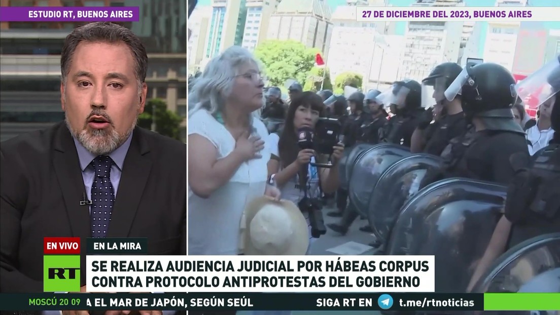 En Argentina se realiza una audiencia judicial por un 'habeas corpus' contra el protocolo antiprotestas del Gobierno