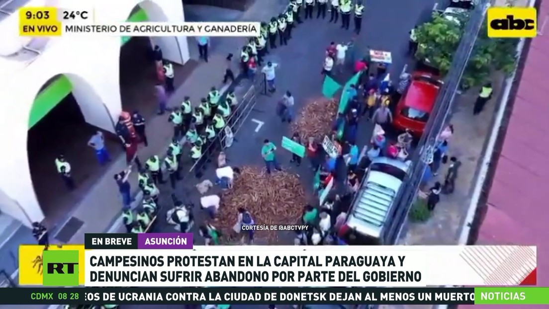 Campesinos protestan en la capital paraguaya y denuncian abandono por parte del Gobierno