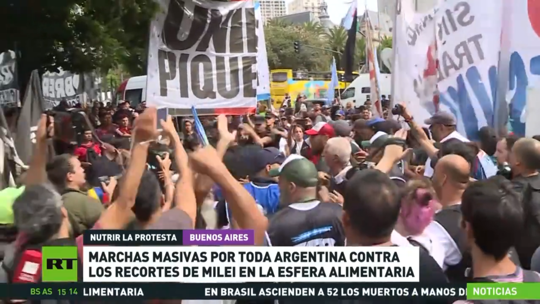 Marchas masivas por toda Argentina contra los recortes de Milei en la esfera alimentaria