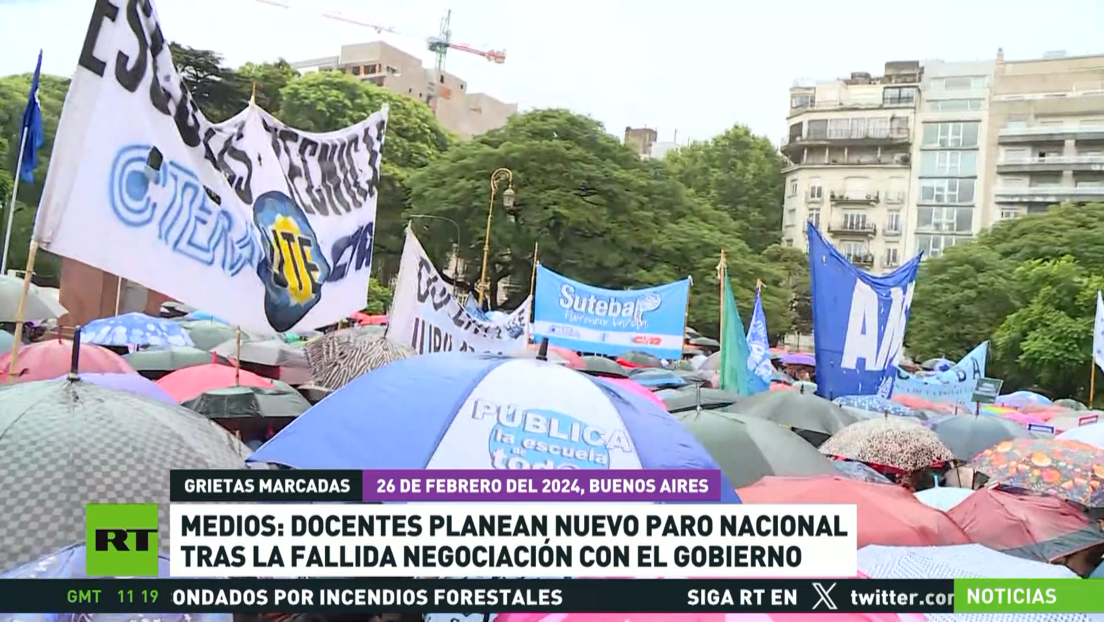 Medios: Docentes argentinos planean nuevo paro nacional tras la fallida negociación con el Gobierno