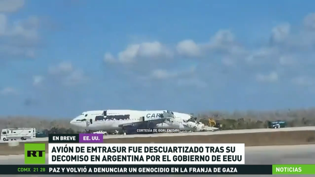 El avión de Emtrasur fue descuartizado tras su decomiso en Argentina por el Gobierno de EE.UU.