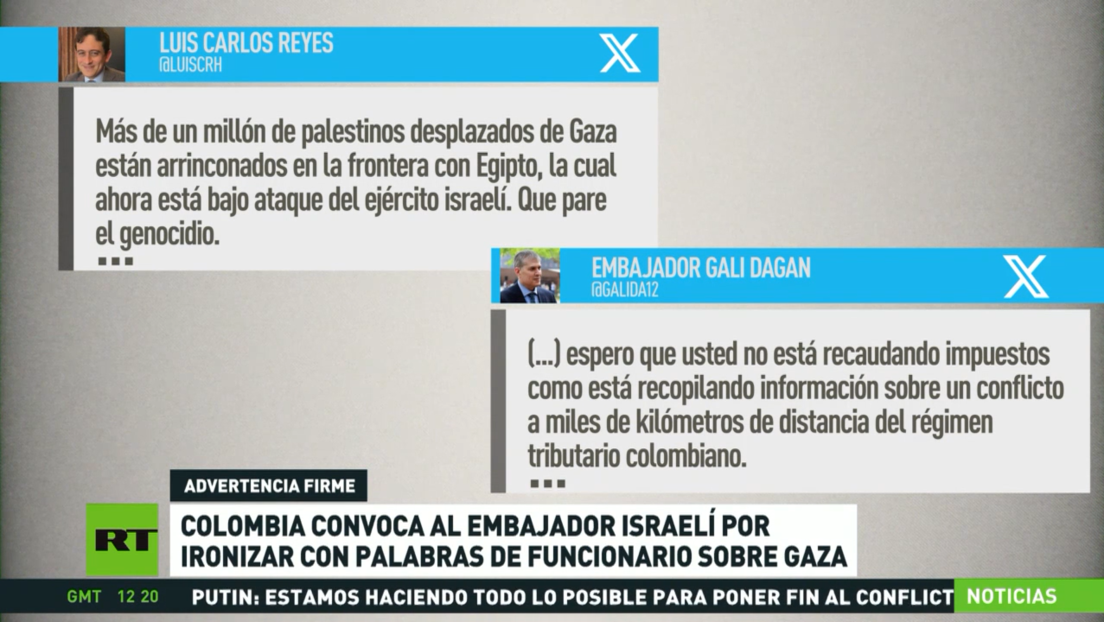 Colombia convoca al embajador israelí por ironizar con las palabras de un funcionario sobre Gaza