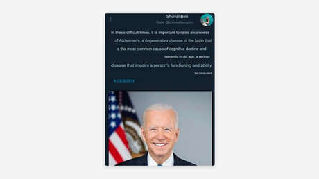 La Casa Blanca evita comentar las declaraciones de Biden sobre una reciente reunión con un presidente muerto hace décadas-idesotv-noticias-ica Un 'post' sobre el alzhéimer con una foto de Biden: la publicación que el hijo de un ministro israelí tuvo que borrar