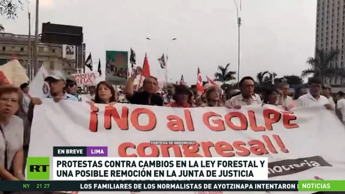Protestas en Perú contra cambios en la ley forestal y una posible remoción en la Junta de Justicia