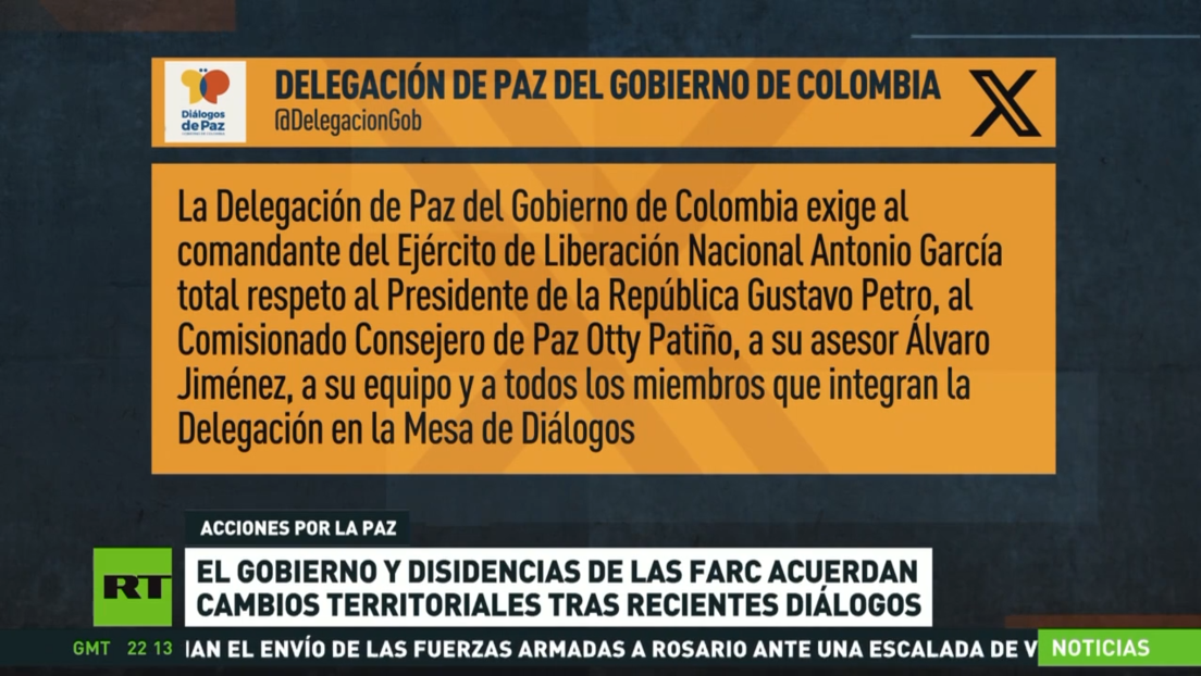 El Gobierno colombiano y disidencias de las FARC acuerdan cambios territoriales tras recientes diálogos