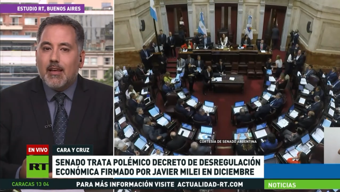 El Senado de Argentina debate el polémico decreto de desregulación económica firmado por Milei