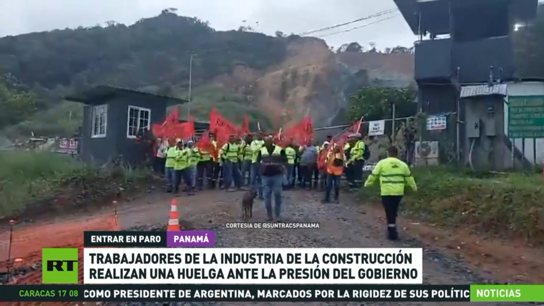 Trabajadores panameños de la construcción realizan una huelga ante presiones del Gobierno