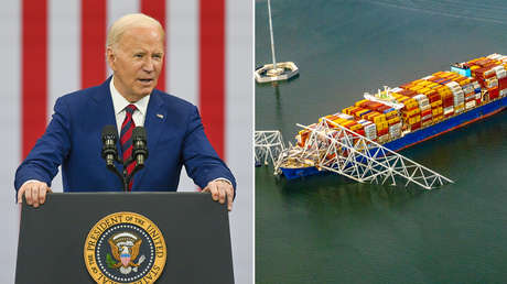 Biden dice que cruzó en tren el puente de Baltimore, pese a que no tenía rieles