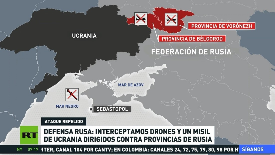 Rusia intercepta drones y un misil ucranianos dirigidos contra provincias rusas