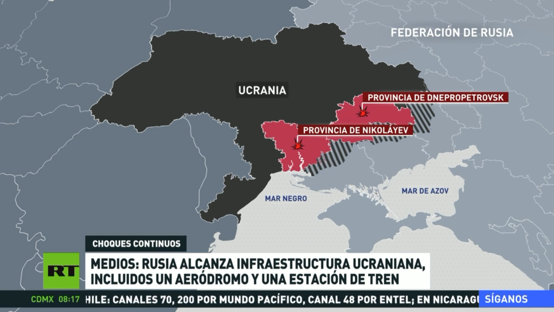 Rusia alcanza infraestructura ucraniana, incluidos un aeródromo y una estación de tren