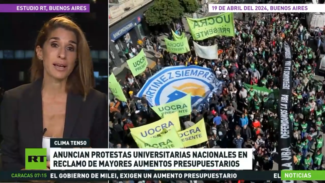 Universidades de Argentina salen a las calles para exigir mayores fondos presupuestarios