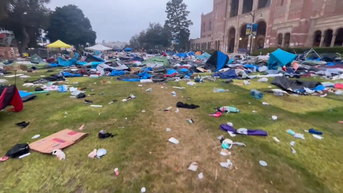 Así quedó la Universidad de California tras el desalojo de los manifestantes propalestinos (VIDEO)