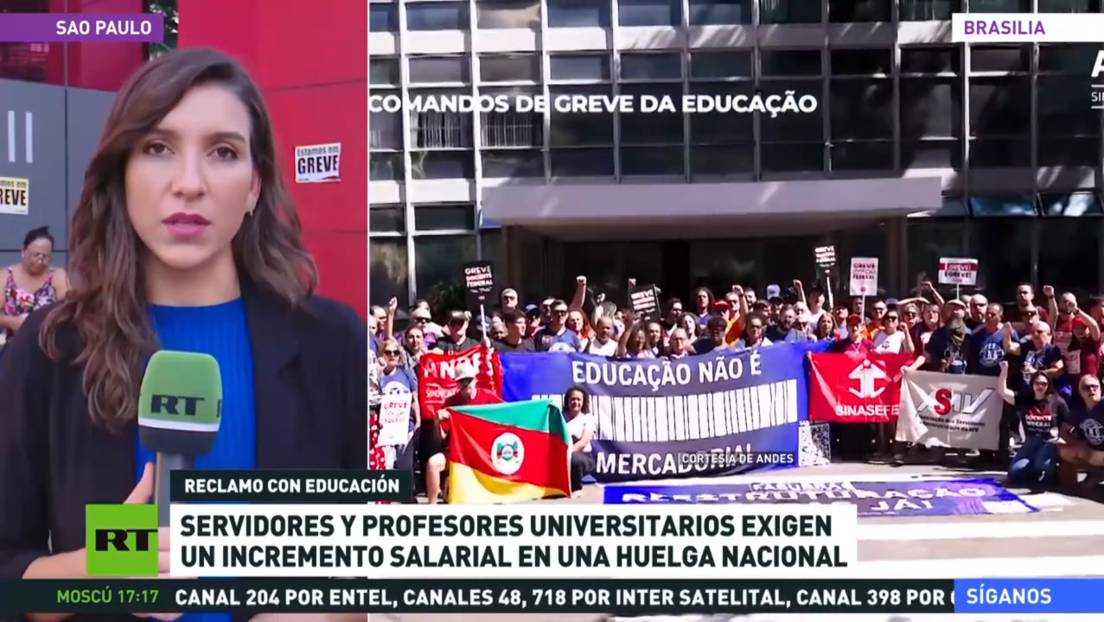 Servidores y profesores universitarios en Brasil exigen un incremento salarial en una huelga nacional