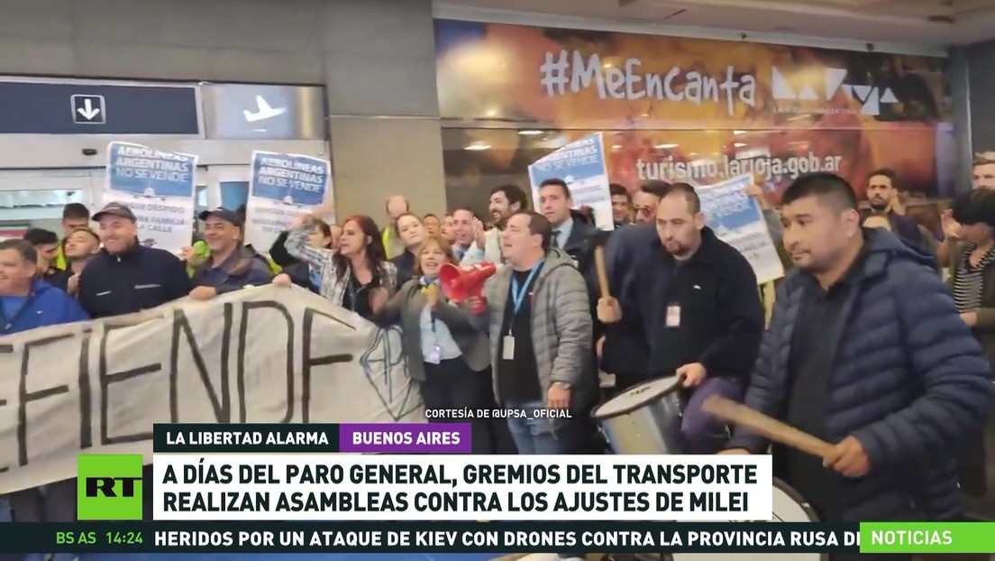 A días del paro general, los gremios de transporte argentinos realizan asambleas contra los ajustes de Milei