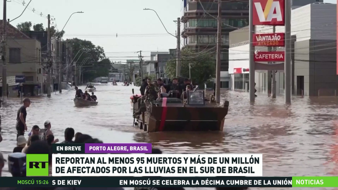 Reportan al menos 95 muertos y más de un millón de afectados por las lluvias en el sur de Brasil