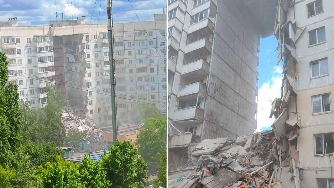 Ataque ucraniano destruye parcialmente un edificio residencial de 10 pisos en Bélgorod